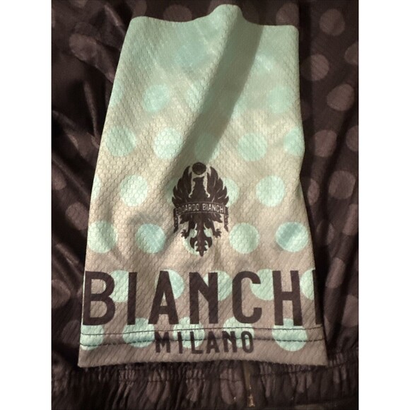 BIANCHI Milano Black & teal cycle wear activewear jersey Size Large 90's clothes - Picture 7 of 7